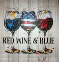 Red Wine & Blue 4th of July DTF Print