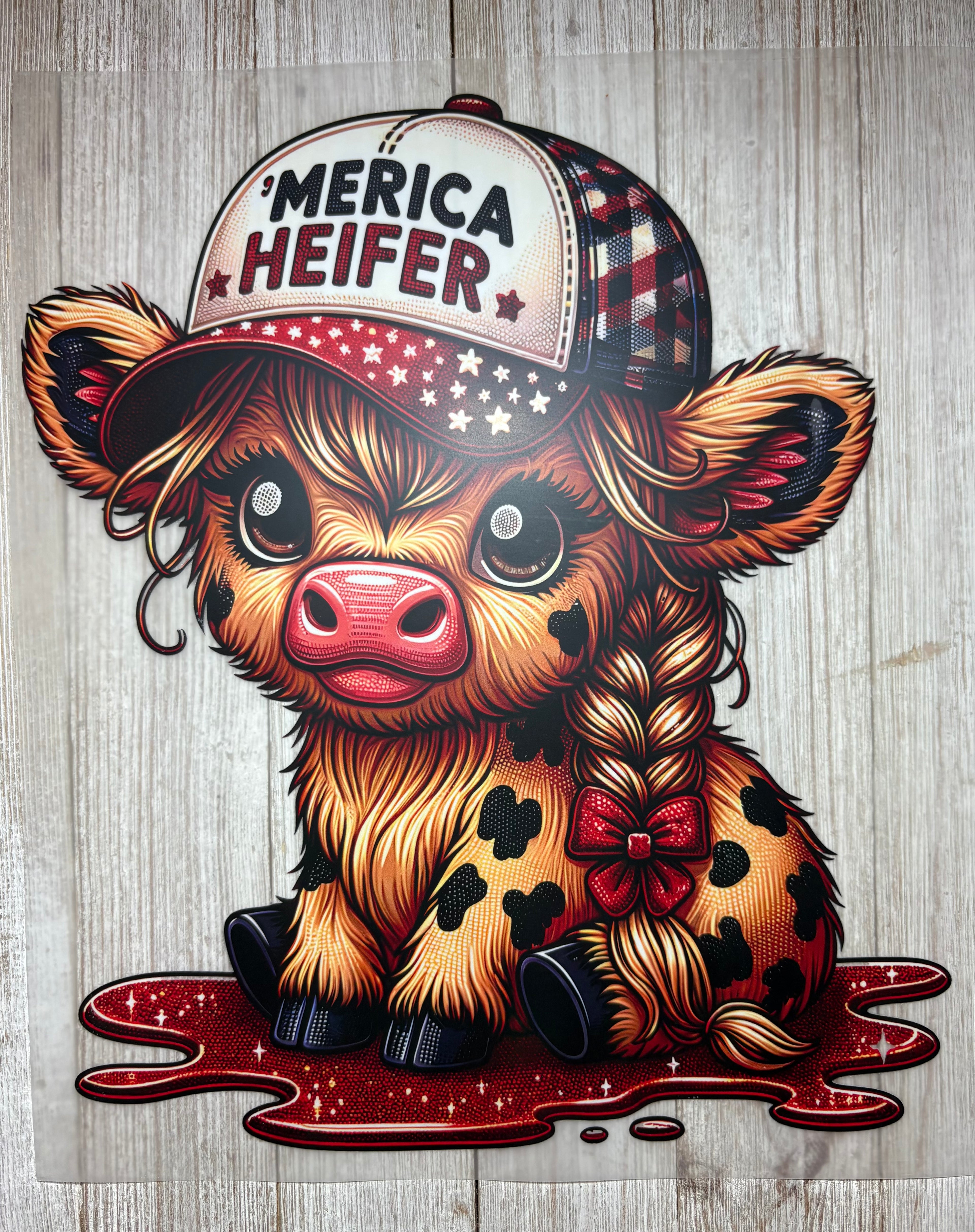 ‘Merica Heifer 4th of July DTF Print