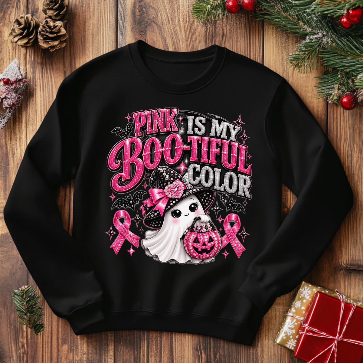 Pink Is My Boo-tiful Color Breast Cancer Awareness Sweatshirt